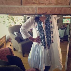 Moroccan embroidered cotton tunic
